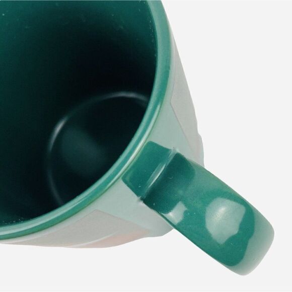 Vintage 80s KGG Handarbeit Green Mug Woman Germany Nagel Car Duesenberg Art Deco - Picture 9 of 10